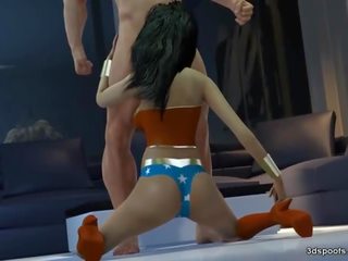 Batman and Wonderwoman hardcore 3d fuck