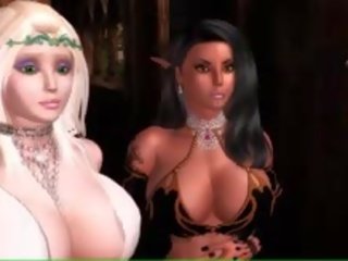 Enticing Animated Elf With Huge Melons