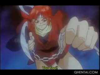 Hentai xxx clip Slave Gets Her Little Snatch Fucked With A Sword