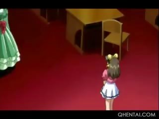 Hentai schoolgirl Licking Big Tits And Rubbing Teen Snatch