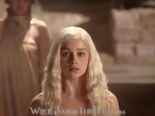 艾米利亚 clarke 实 明确的 色情 场景 daenerys targaryen 和 khal drogo ga