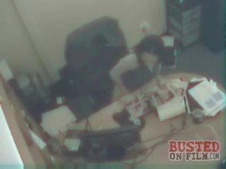That Brand New Nymph Has Bored During A Day Working Alone Sp She Pulls Out Some Raw Has Undressed And Jills Off At Her Desk, Busted Onto Spycam!