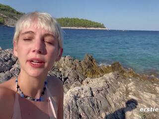 Ersties - pleasant annika hry s sebe na a podivuhodný pláž v croatia