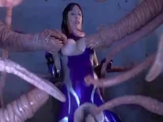 Concupiscent tentáculos fode grande maminha asiática sexo filme boneca rosa bichano