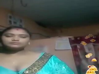 Tamil Indian BBW Blue Silky Blouse Live, adult video 02