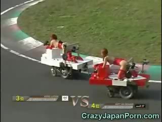 Divertido japonesa porcas filme race!