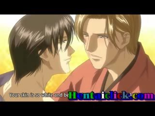 Cantik hentai homo lovers secretly kiss and x rated video