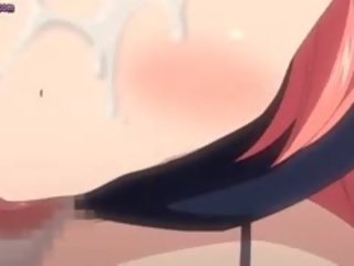 Vöröshajú anime teenie jelentkeznek fedett -ban sperma