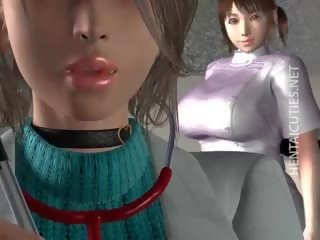 Busty 3D Hentai Lesbos Sharing penis