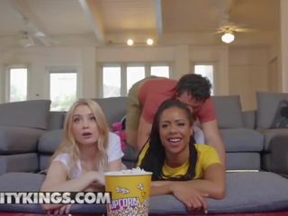 Reality Kings - Small Tit Ebony and White Teen Bbfs Share phallus at clip Night