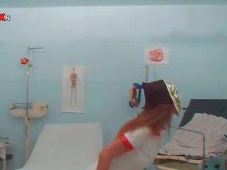 Blonde hottie gets her cunt licked by piss young female nurse