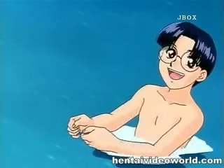 Nasty Hentai sweetheart Blowing Cocks Underwater